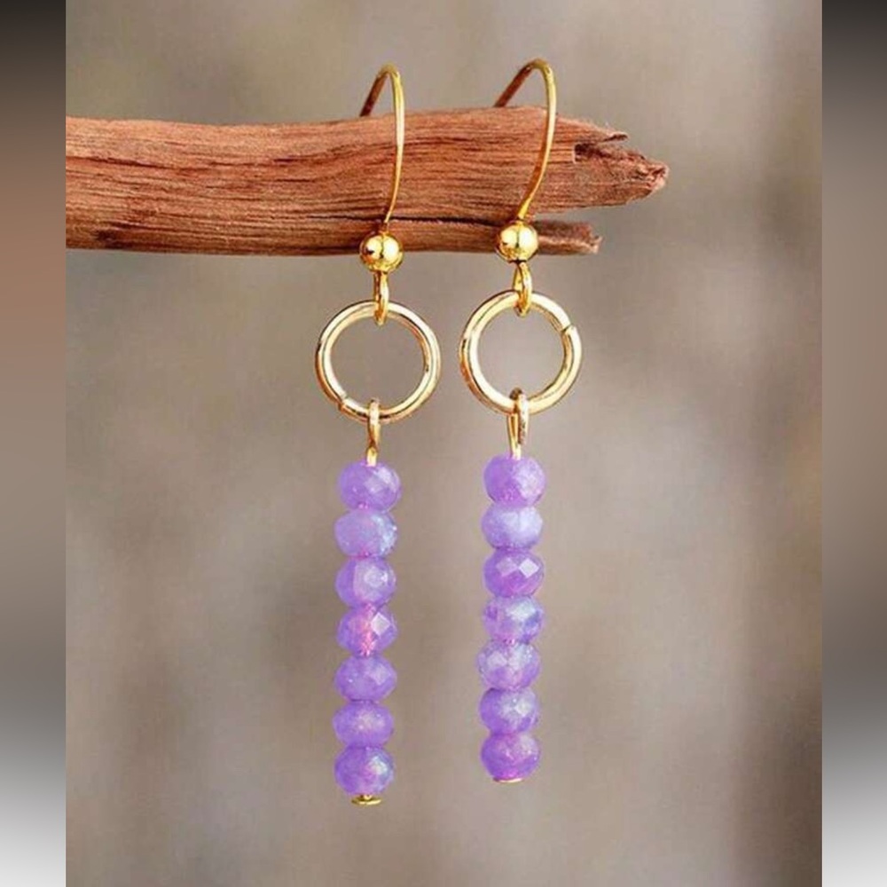 Stone drop earrings M762 - Picture 1 of 4